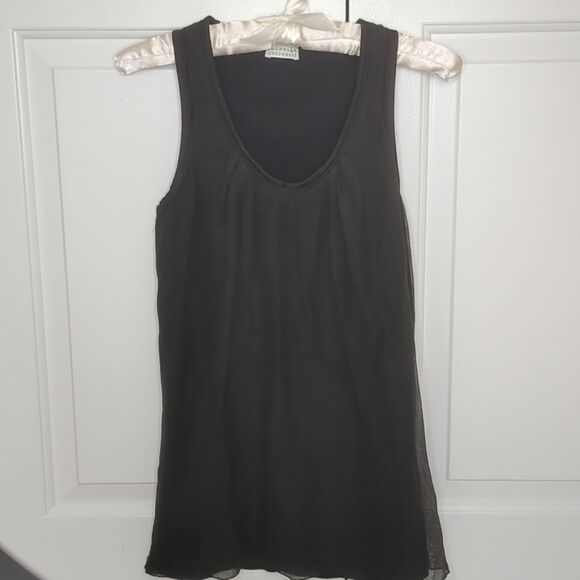 Brunello Cucinelli Black Layered Minimalist Silk Shell - Picture 10 of 10